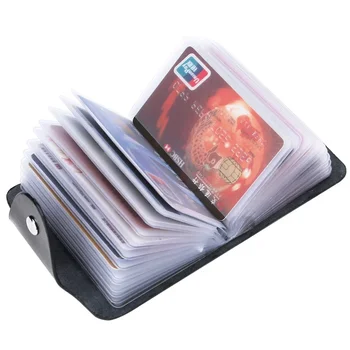 Новая сумка-держатель для карт Bits с 24 слотами, простой однотонный карманный чехол, Женский Мужской органайзер для кредитных ID-карт, Кожаный бумажник-визитница