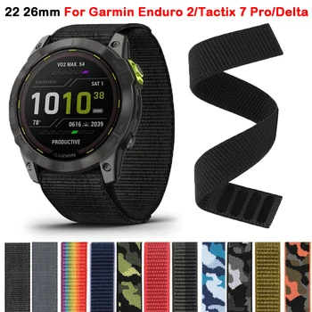 22-26 мм Официальный Нейлоновый Ремешок Для Garmin Enduro 2/Tactix Delta/Fenix 6 6X 7X 7 Pro 5 5X Plus/Epix Gen 2 Smart Watch Band Браслет