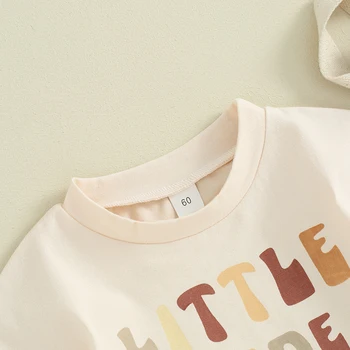 Комбинезон с короткими рукавами для маленьких мальчиков и девочек, футболка с буквенным принтом, боди, топ, летняя одежда для новорожденных