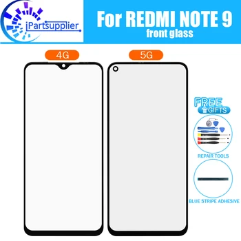 6,53 дюйма Для Xiaomi REDMI NOTE 9 4G Объектив с Передним Стеклянным экраном 100% Новый Внешний Объектив с Передним Сенсорным Экраном для REDMI NOTE 9 5G