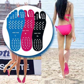 Силиконовые пляжные накладки для ног Унисекс, детские удобные водонепроницаемые Невидимые противоскользящие коврики для обуви, Женские Мужские накладки для ног