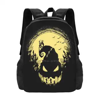 Школьный рюкзак Jack'S Nightmare Pattern Design Bagpack The Nighmare Before Christmas Skeleton Black Мистер Уги Буги Мистер Буги