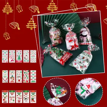 Рождественский Подарочный Упаковочный Пакет Новый Год С Рождеством Санта Клаус Наклейки Для Окон Скрапбукинг Сноуборд Декор Packagi D6P0