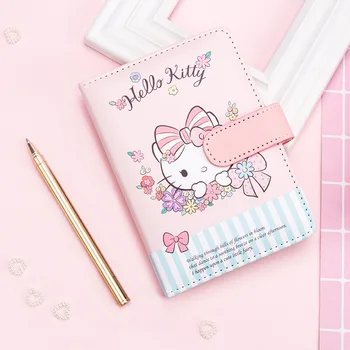 Блокноты с рисунком Куроми My Melody Cinnamoroll Sanrio Hello Kitty, кожаный блокнот, карманный блокнот для девочек, подарок