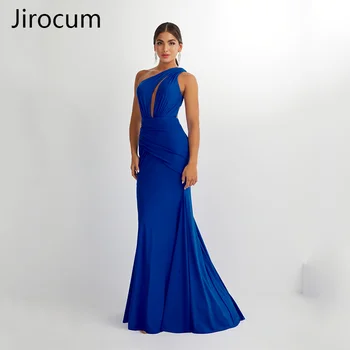 Jirocum, сексуальное платье русалки для выпускного вечера на одно плечо, женские вечерние платья для вечеринок, плиссированные платья знаменитостей Vestido
