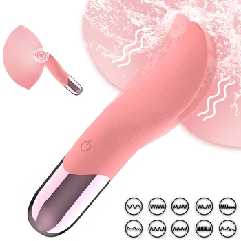 Вибратор для вылизывания языка, Перезаряжаемый Женский Мастурбатор для сосков, мини-секс-игрушки для клитора для женщин с 10 режимами вибрации