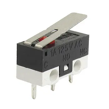 3-контактный мини-микропереключатель SPDT с длинным шарнирным рычагом переменного тока 125 В 1A