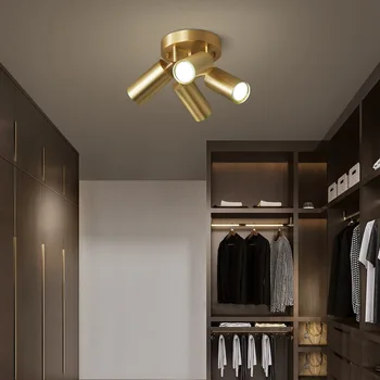 Современный промышленный потолочный светильник Fumi с напольным креплением, золотой Классический потолочный светильник в стиле ретро для прихожей, кухни, спальни L