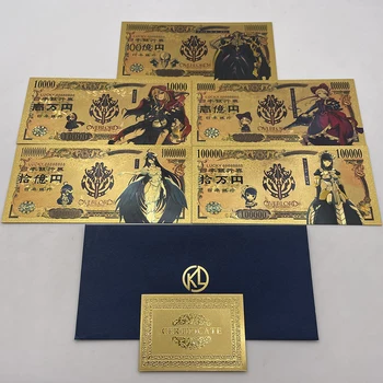 У нас есть еще золотые банкноты Over-Lord из японского аниме на 10000 иен для сувенирных подарков и коллекций