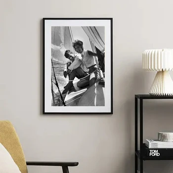 Винтажный плакат с фотопечатью Джона Ф. Кеннеди и Джеки Онассис парусная фотография Холст Картина Украшение Президентской комнаты
