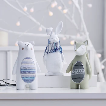 В скандинавском стиле, мультяшная форма животного, милый маленький кролик, материал смолы, украшение, мебель, искусство, изысканные подарки для детей