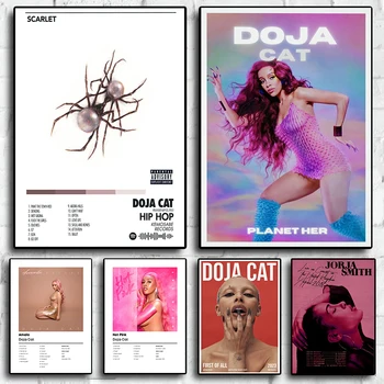 Популярная американская певица Doja Cat, последний музыкальный альбом, плакат с алой обложкой, украшение дома, печать на холсте, настенное искусство