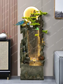 Украшение водяного фонтана, циркулирующий водяной пейзаж, Напольная перегородка для входа в гостиную, водяная занавеска на стене